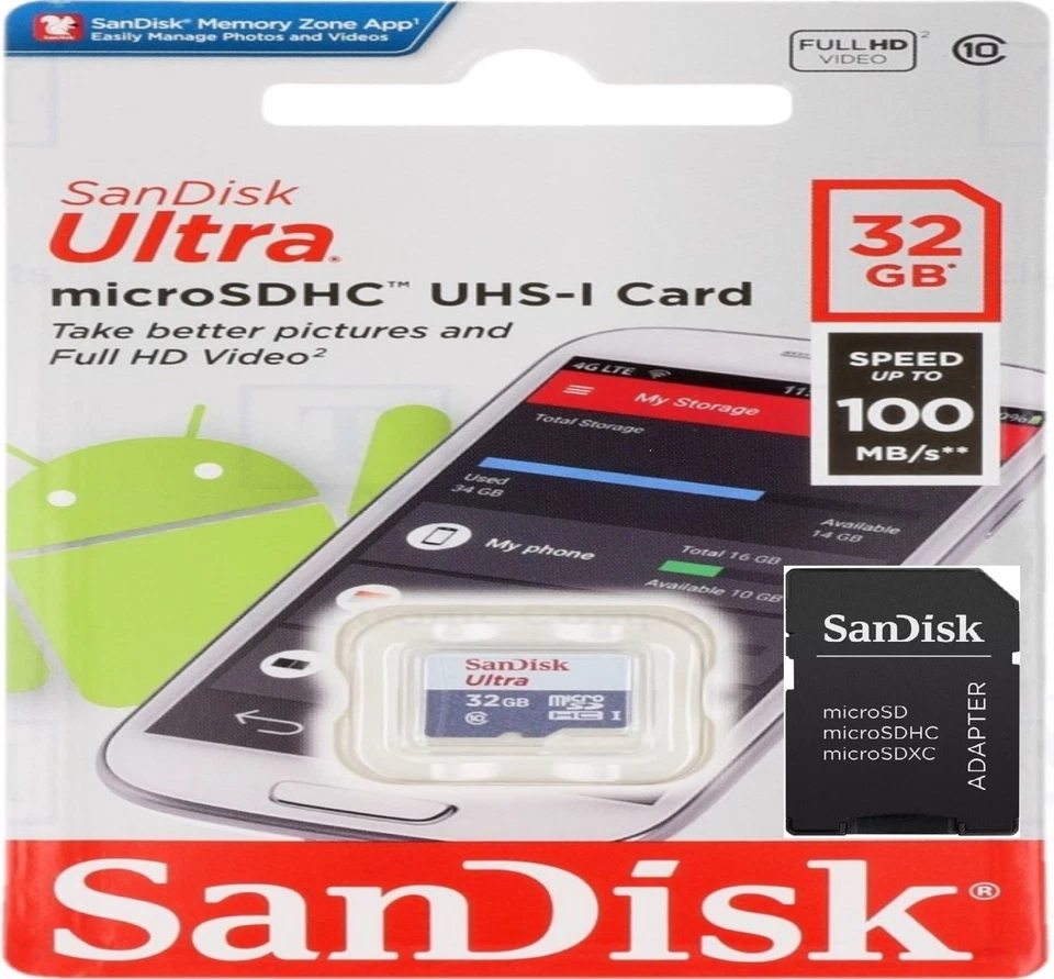 SanDisk Ultra Micro SD Card 16GB 32GB 64GB 128GB Class 10 SDHC SDXC TF Memory - Image 3 of 4