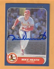 Mike Heath St. Louis Cardinals AUTO Signed 1986 Fleer Update Tampa Florida
