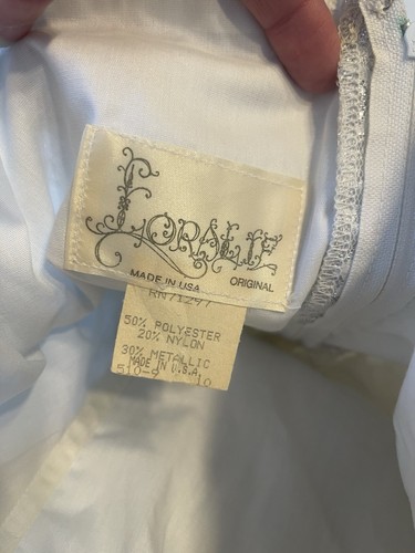 Vintage Loralie White And Silver Tulle Prom Party 1980s Ballerina Dress - Picture 6 of 6