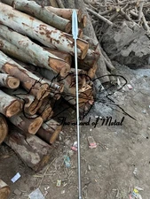 70" UBR CUSTOM HANDMADE HIGH CARBON STEEL ETCHED LONG SPEAR WITH LEATHER SHEATH