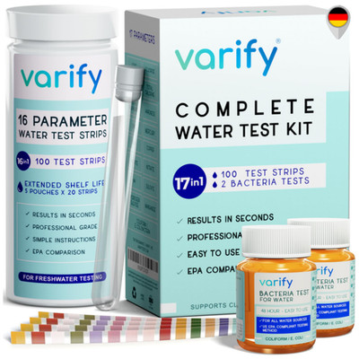 Varify Trinkwasser Testset 17 Parameter 100 Streifen 2 Bakterientests