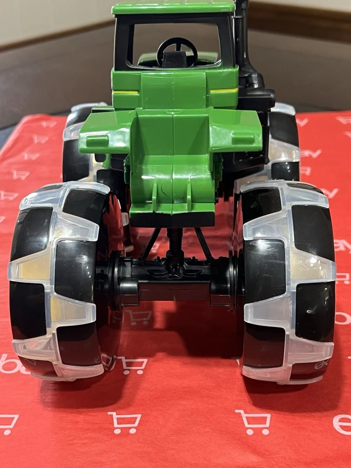 John Deere Light Up Wheels Tractor Monster Treads Monster Truck Tomy - Image 4 of 4