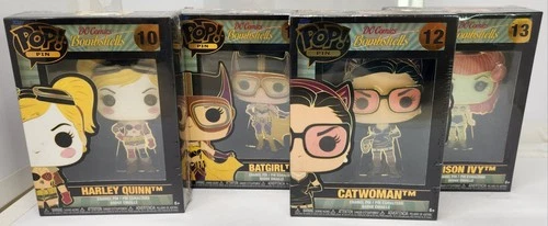 Funko Pop Pins DC Comics Bombshells Catwoman, Harley Quinn, Batgirl & Poison Ivy