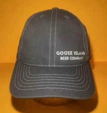 Goose Island Beer Co Mens Snapback Hat Grey White Stitched Baseball Cap USA