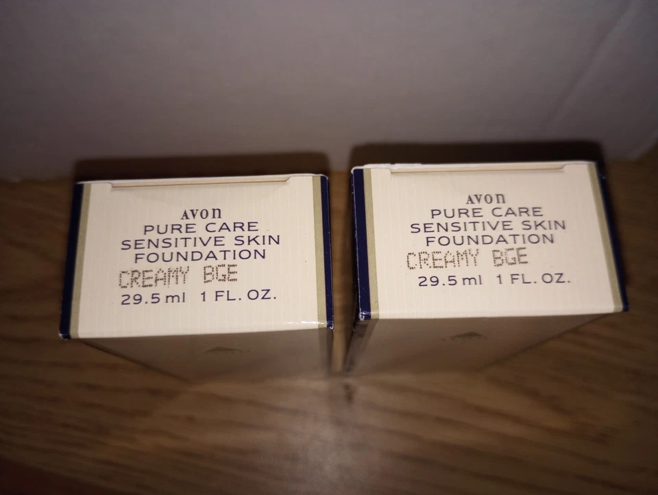 Lot of 2 Avon Pure Care Sensitive Skin Foundation CREAMY BEIGE 1 oz NOS 1994 - Image 4 of 4