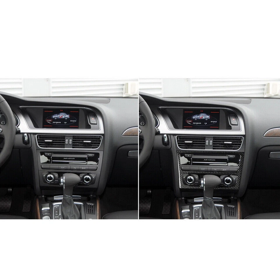 For Audi A4 A5 Carbon Fiber Car Interior Center Control Panel Console Cover Trim - Image 3 of 4