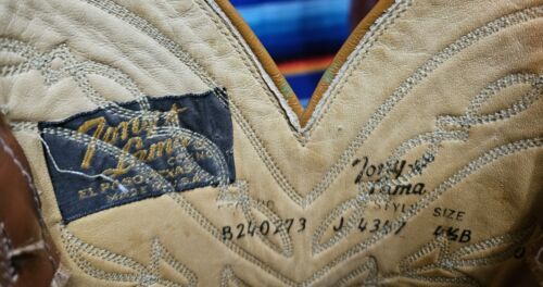 Vtg TONY LAMA Womens Tall Cowboy Boots Black Label Exotic Brown Lizard 4.5 B USA - Picture 9 of 10