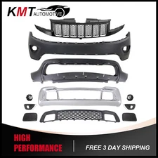 Front Bumper Grille Kit with Fog Lights Fits 2014 2015 2016 Jeep Grand Cherokee