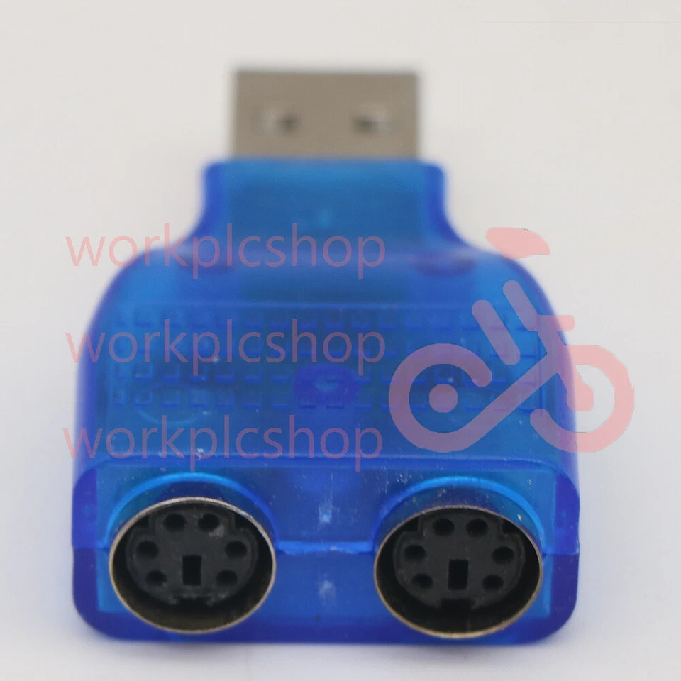 1PCS For PS/2 Mouse Keyboard USB To Dual 2 PS2 PS/2 Converter Adapter Blue #WS - Image 3 of 3