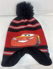 Disney Pixar Cars 3 Lightning McQueen Boys Pom Pom Beanie Hat Red/Black/Gray