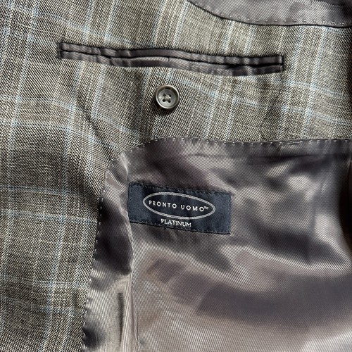 Pronto Uomo Men's 50R Blazer Check Brown Sport Coat Jacket Wool Blend - Picture 12 of 13