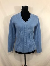 Style  Co. NWT Womens Size M Blue Long Sleeve V-Neck Pull-Over Knit Sweater Top