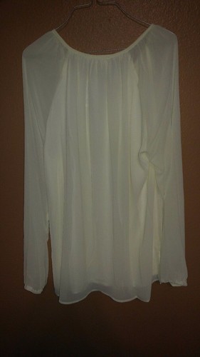 MICHAEL KORS Cream Half Zip Tie Blouse Size Small MF54B7R7R3 $79.50 - Picture 5 of 5