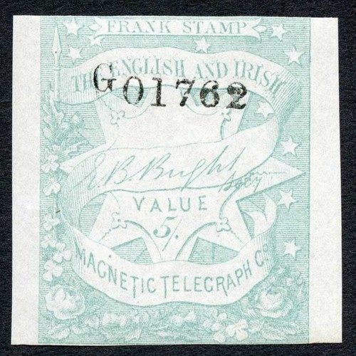 SELLO FRANCO 5 descalzo telégrafo privado 5/-