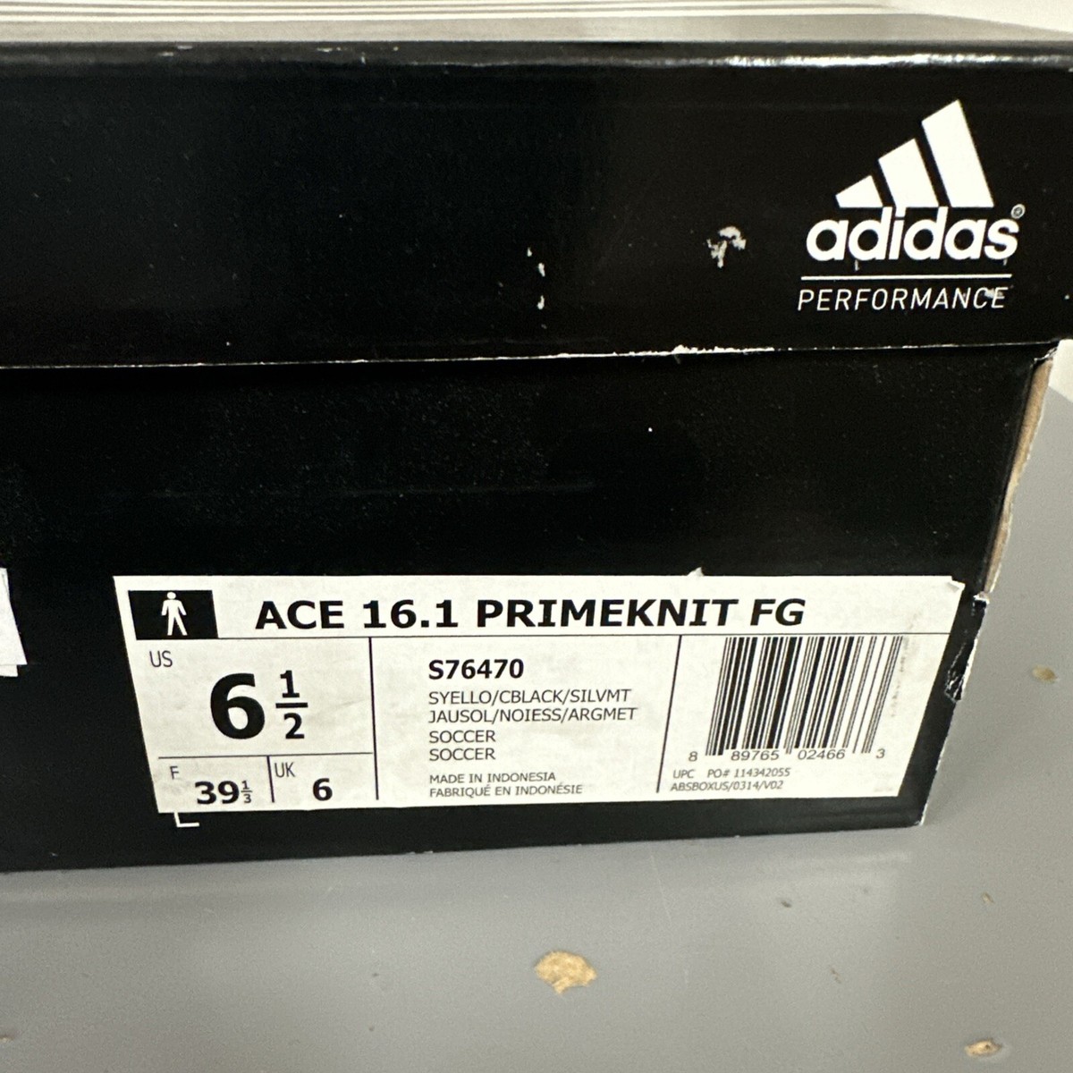 ADIDAS ACE 16.1 PRIMEKNIT FG MENS 6.5 S76470 YELLOW BLACK