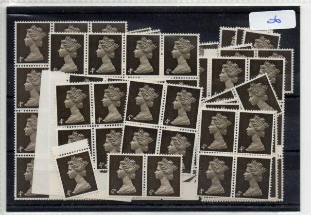 GB - Machin pre decimal - (XY06) 4d value - approx 100 stamps - mainly unm mint