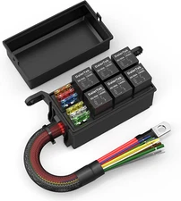 Daiertek 12V Relay Box 6 Way Relay Fuse Box 12 AWG Pre-Wired Waterproof Relay Bo
