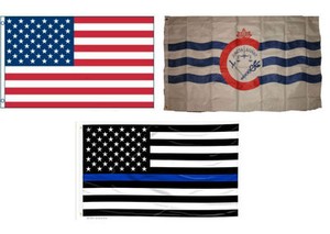 3x5 Usa Cincinnati Ohio Usa Police Thin Blue Line Flag Wholesale Set 3 X5 Ebay