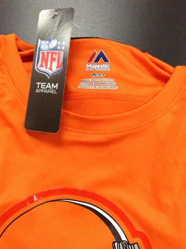 Majestic NFL Team Apparel Cleveland Browns Cool Base Jersey Dri-Fit Tee Large L - Picture 6 of 6