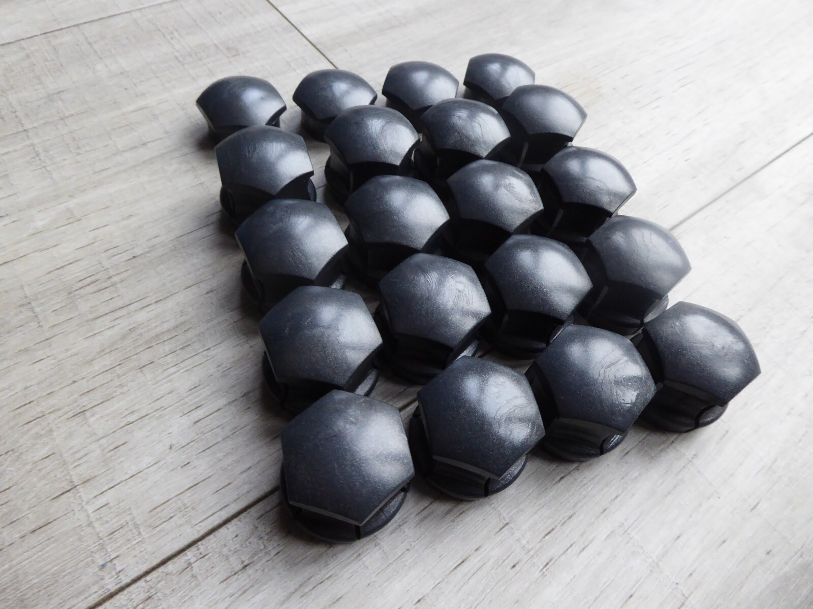 VOLVO WHEEL BOLT NUT COVERS CAPS 19MM FULL SET DARK GREY P/N 31660705