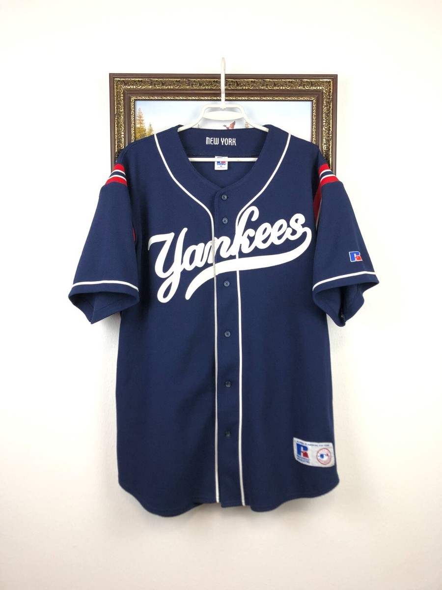Vintage 90's New York Yankees Jersey MLB Mens Blue Baseball