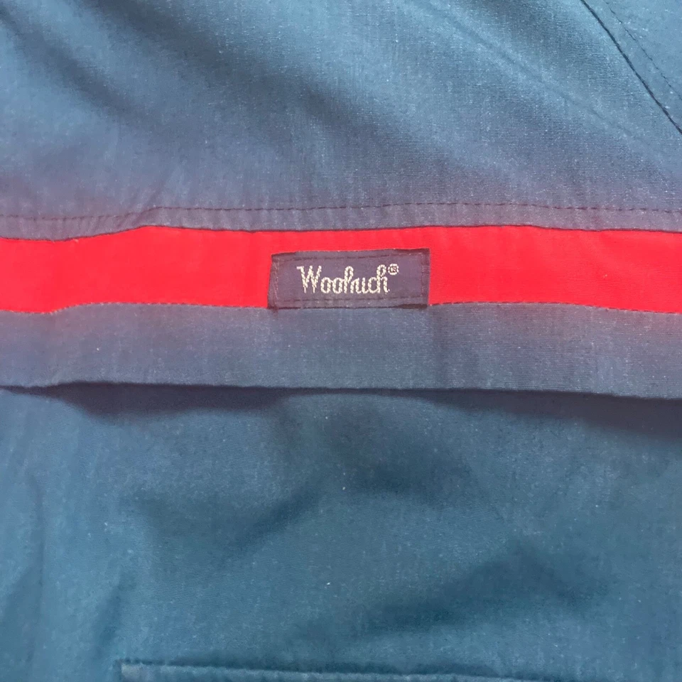 Woolrich Jacket Mens XL Bomber 80s 90s Full Zip Red Stripe Blue High Neck Vtg - Image 3 of 4