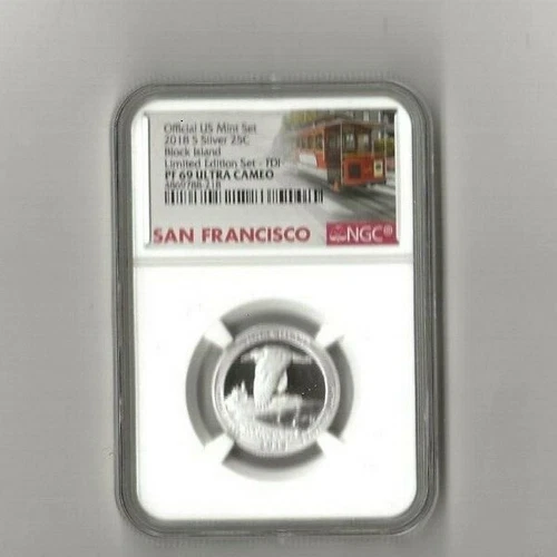 2018 s silver Block Island National Park quarter NGC PF 69 Ultra Cameo