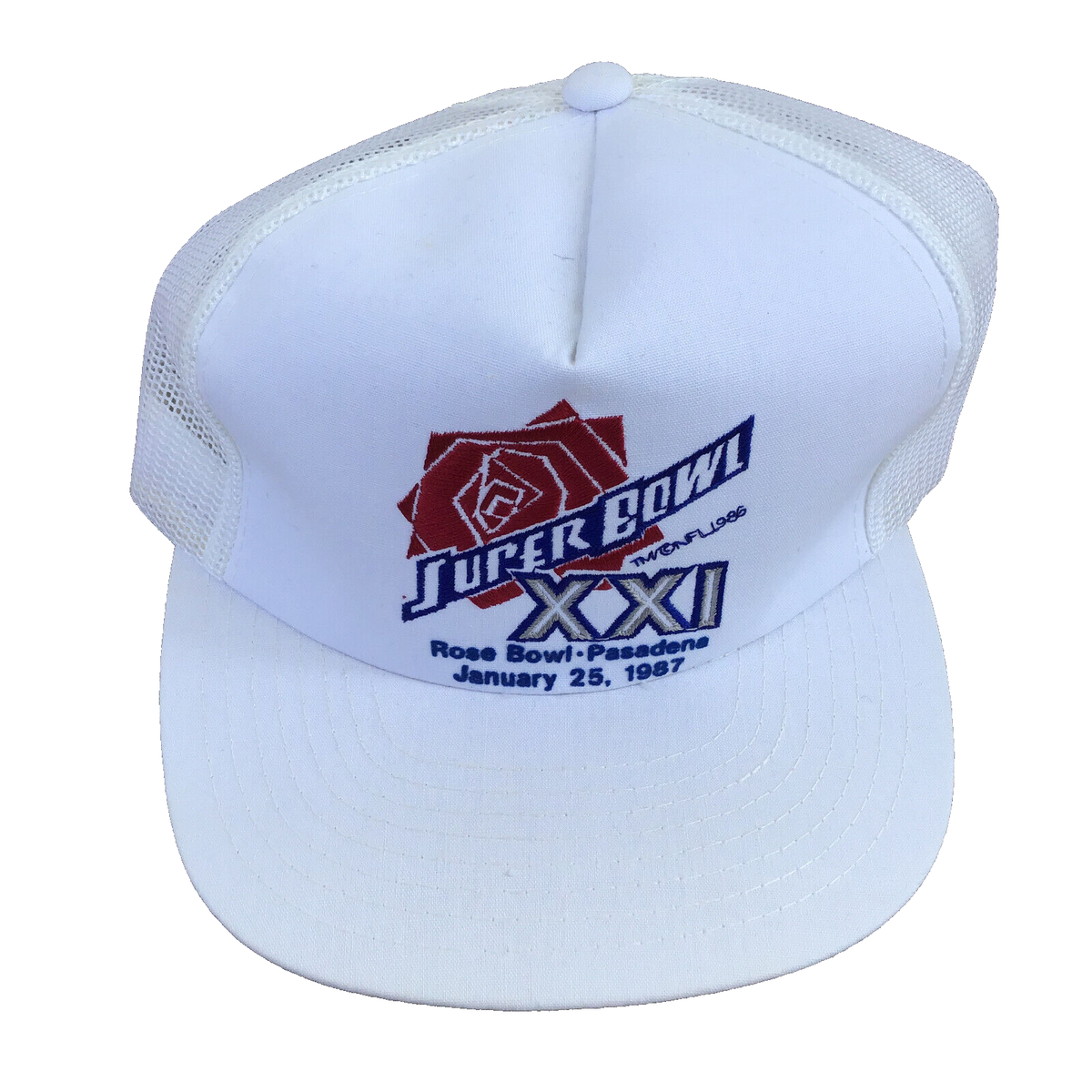 Vtg Sports Specialties White Super Bowl XXI 21 Snapback Hat