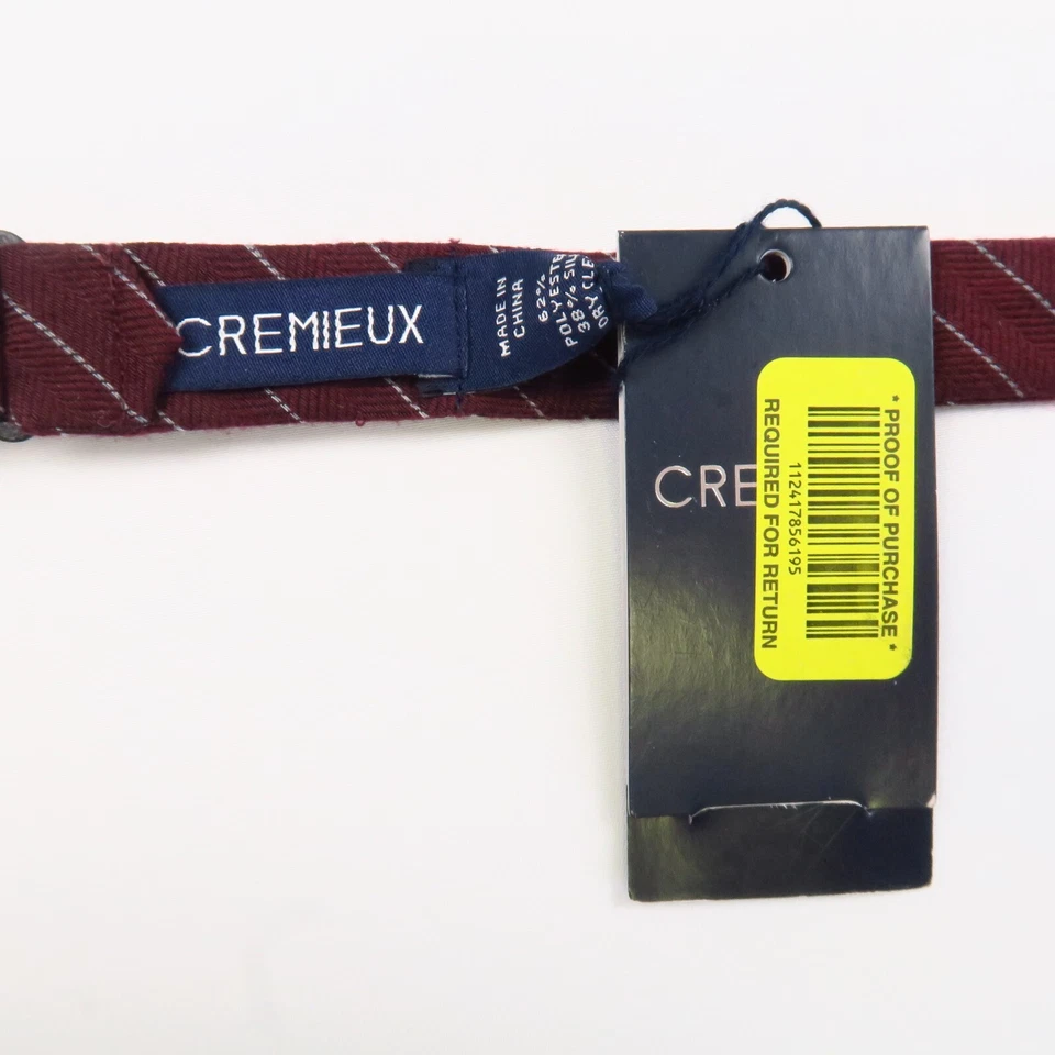 Pajarita ajustable Daniel Cremieux roja blanca a rayas 18"x2,75" Preppy nueva con etiquetas Foto 3 de 4