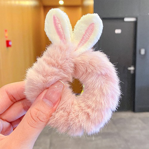 Cute Rabbit Ear Plush Hair Ring Scrunchie Elastic Hair Tie Rope Hair Accessorie↖ - Picture 16 of 20