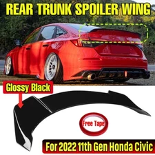 For 2022-2025 Honda Civic Yofer Gloss Black High Kick Duckbill Trunk Spoiler Lip