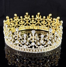 Bridal Clear Austrian Crystal Rhinestone Tiara Crown Prom Pageant Wed Gold T22g