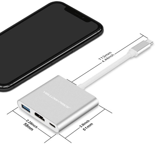 For Macbook Air Type C USB 3.1 to USB-C HDMI USB 3.0 Multiport Adapter Converter - Picture 11 of 12