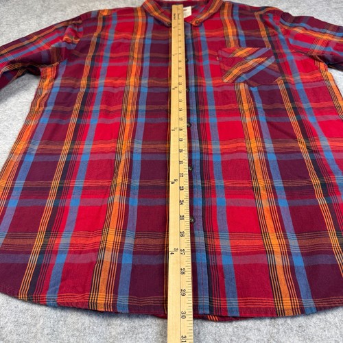 Levi's Plaid Long Sleeve Button-up Shirt, Men's XL (Blue/Orange/Red/Black) - Picture 5 of 7