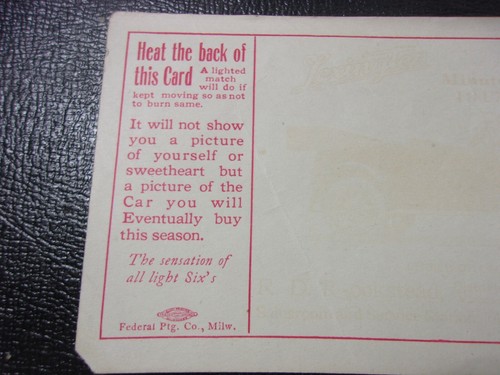 Antique Lexington Car Ad Dealership Federal Printing Milwaukee Promotion Rare - Picture 9 of 11