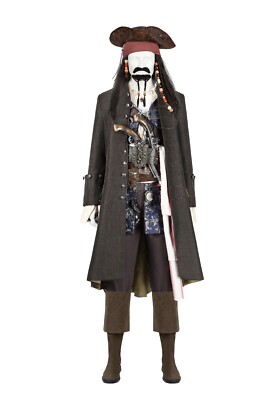 Pirates of the Caribbean Jack Sparrow Cosplay Kostüm Perücke Schuhe Hut