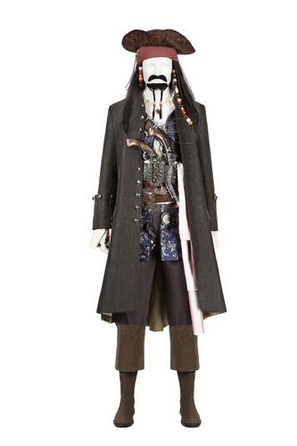 Pirates of the Caribbean Jack Sparrow Cosplay Kostüm Perücke Schuhe Hut