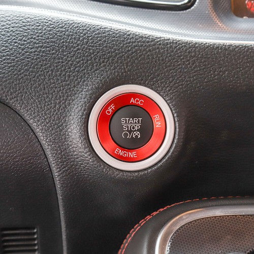 Central Control Knob Engine Start Stop Button Cover For Dodge Challenger 15+ Red - Picture 8 of 11