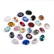 Colorful Oval Glass Rhinestone Crystal Strass Zircon Artificial Gemstone Jewelry