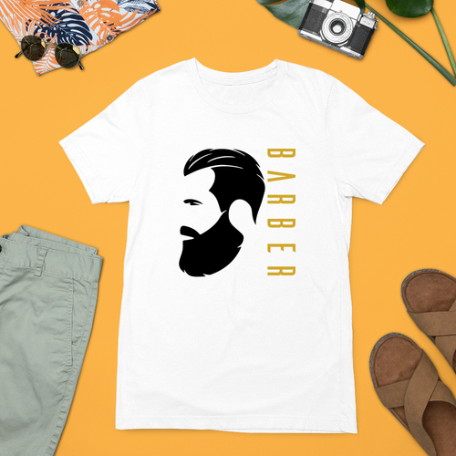 Camiseta de corte de pelo de peluquero moderna con logotipo de barba Camiseta peluquería regalo - Imagen 1 de 24