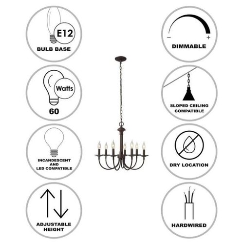 Monteaux Lighting 7-Light Oil Rubbed Bronze Chandelier - Picture 3 of 5