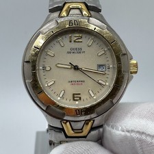 Guess Waterpro Womens Watch Indiglo Date 38mm Two Tone Case Band G75444G Quartz