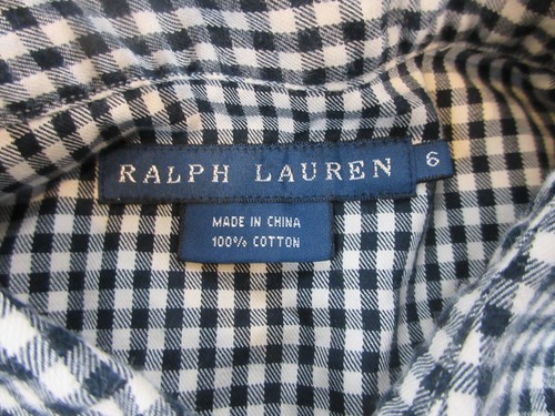 Ralph Lauren Shirt Boys 6 Black White Plaid Button Up Preppy Snap Pockets - Picture 5 of 7