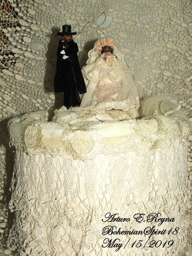 Braut & Bräutigam Figur Viktorianischer Stil Spitze HANDGEMACHT HOCHZEITSTORTE TOPPER Dekor - Bild 6 von 6