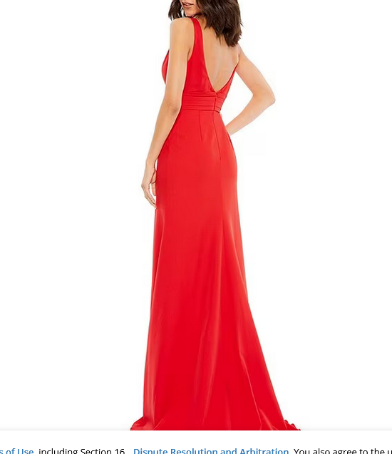 Ieena Mac Duggal Plunging V-Neck Bow Shoulder A Line Dress