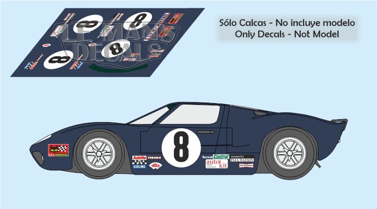 Décalcomanie Matra MS620 Le Mans 1966 - Multi-échelles (1:18 à 1:87) - Neuf
