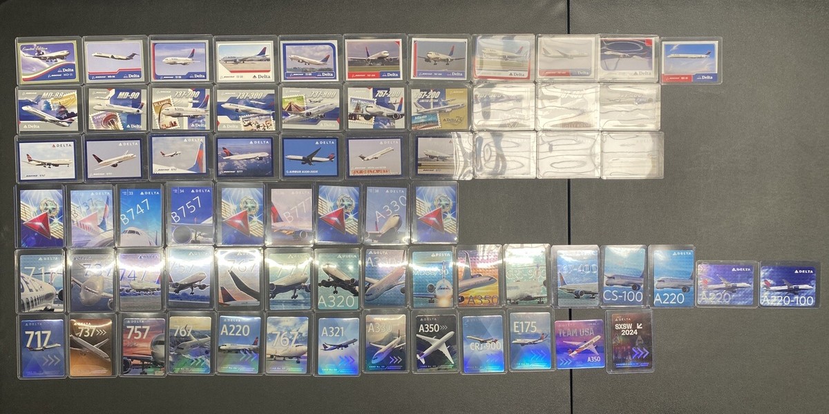 Delta Airlines Pilot Trading Cards Complete Set 1-63
