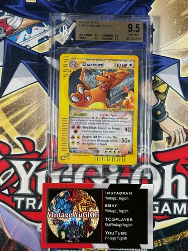 Pokemon BGS QUAD 9.5 Charizard 146/144 Skyridge Crystal 2003 Gem Mint PSA 10 Eq