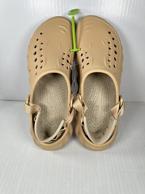 Size 12 Crocs Echo Mens Slip On Clogs Shoes Wheat Beige  display picture 1
