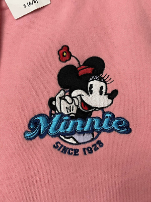 ミニー Disney Minnie Mouse Pink Zipper Hoodie Sweatshirt Women's Size